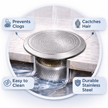 2 Pack Shower Drain Hair Catcher – 90mm UK Fit