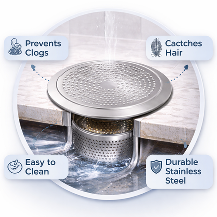 2 Pack Shower Drain Hair Catcher – 90mm UK Fit