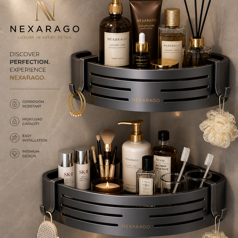 Modern design aluminum corner bathroom shelf storage rack for bathroom