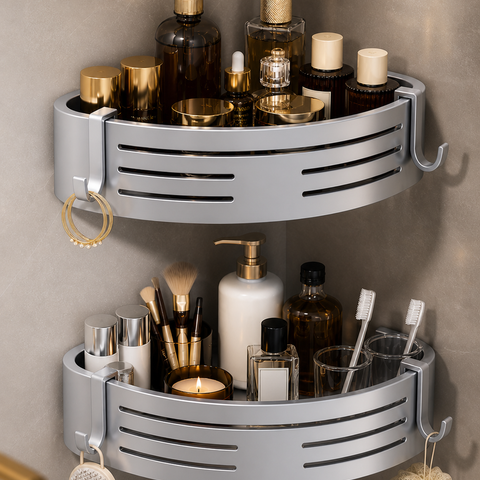 Modern design aluminum corner bathroom shelf storage rack for bathroom