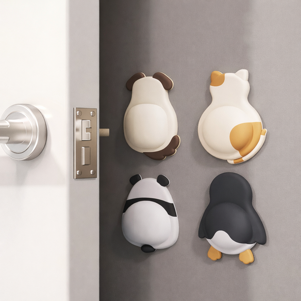 “Stop noisy doors & wall dents in 30s — No drilling needed”